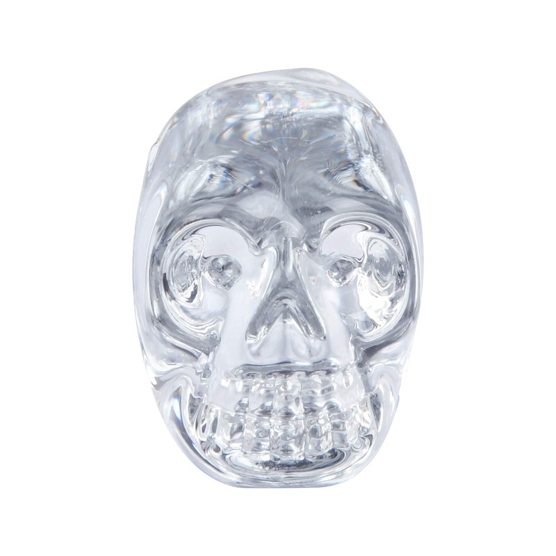 Milkary 10 Pcs Crystal Glass Door Knobs, Skull Clear Glass