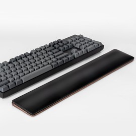 Keyboard Wrist Rest with Memory Foam Anti-Slip Rubber Base Ergonomic Wooden Wrist Rest for Mechanical Keyboard Durable and Easy to Clean for Gamer Staff (Walnut)