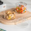 Glass Candy Dish with Lid Covered Candy Bowl Decorative Cookie