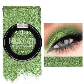 DE'LANCI Green Glitter Eyeshadow,High Flash Metalic Eyeshadow Waterproof,Green Shimmer Eye Shadows Suitable for Summer,Not wrinkled,Vegan & Cruelty-Free,Talc Free #14