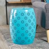 Christopher Knight Home Zula Lace Cut Iron Accent Table, Blue