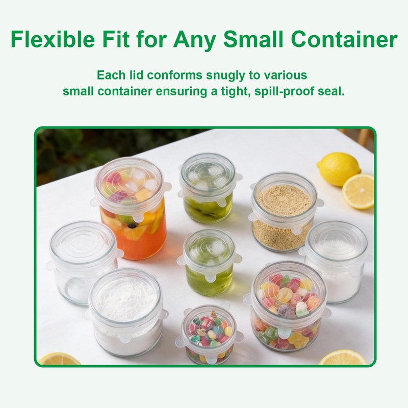 Small Silicone Stretch Lids – 6 Pack Reusable Food Covers,Flexible