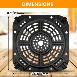 GWBSXM Air Fryer Grill Plate for Ninja AF141 Air Fryer Pro 4-in-1 5QT, 8.5 x 8.5 inch, Airfryer Accessories, Rack, Griddle, Crisper Plate, Replacement Parts with Rubber Buffers, Dishwasher Safe