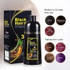 Black Instant Hair Color Shampoo for Gray Hair, 3 In