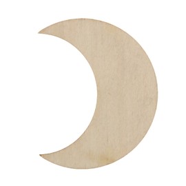 Moon Shape Wood Slices, Unfinished Wood DIY Craft Cutout, (50x40mm/2x1.6inch, 20pcs)