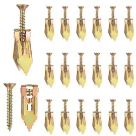 Double Quantity！Premium Case！-120 Pcs Self Drilling Drywall Anchors with Screws,60 Sheetrock Anchors (0.47x1.18 Inch) & 60 Zinc Expansion Screws,2025 Upgraded Zinc Plated Steel,No Drill Needed,Perfect for Wall Hanging