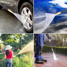 Portable Hydro Jet High Pressure Power Washer Gun Pressure Washer Wand Extension, Hydrojet Pressure Washer Gun with 3 Hose Nozzles - High Pressure Hose Attachment for Garden Hose and Car Washing