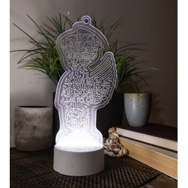 RBN LED Multi Color Guardian Angel Wings Boy Stand Laser Cutout Baptism Centerpiece First Communion Quinceañera Children Kids Party Favors Home Decor Christening Centerpiece - 6PCS