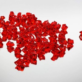 WGV Acrylic Ice Rock Crystals Treasure Gems for Table Scatters, Vase Fillers, Wedding, Banquet, Party, Event, Birthday Decor (Approx 150 pcs per Bag), 1 Bag, 1 Pound, Red