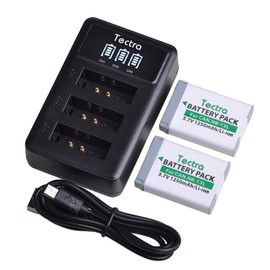 Tectra 2 Pack NB-13L Battery and 3-Slots LED Charger for Canon PowerShot G7 X Mark II/III, G7X, G9X, G9 X Mark II, G1 X Mark III, G5 X, G5X Mark II, SX620 HS, SX720 HS, SX730 HS, SX740 HS