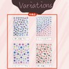 NAS-073 Nail Stickers Flower (Set of 4) Blue Red Flower