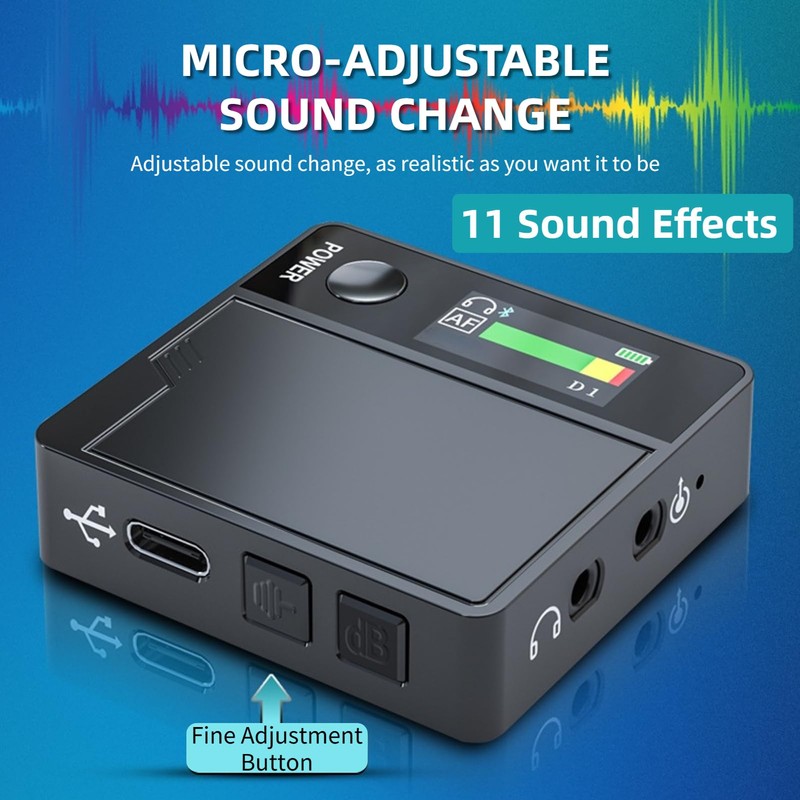 Voice Changer Sound Card, 11 Sound Effects Lavalier Mini Sound