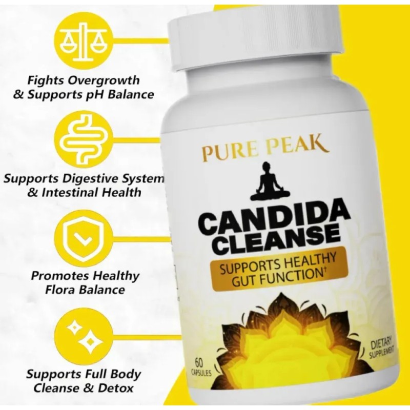 Pure Peak Candida Cleanse - Gut Colon Support 60 Cpsulas