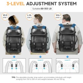 RoyalAnt Travel Backpack for Men,60L Carry On Luggage Backpack with Magnetic Fasteners, Large Gym Duffle Bag with Shoe Compartment, Waterproof Personal item Bag for Weekender Hiking Sport, Black
