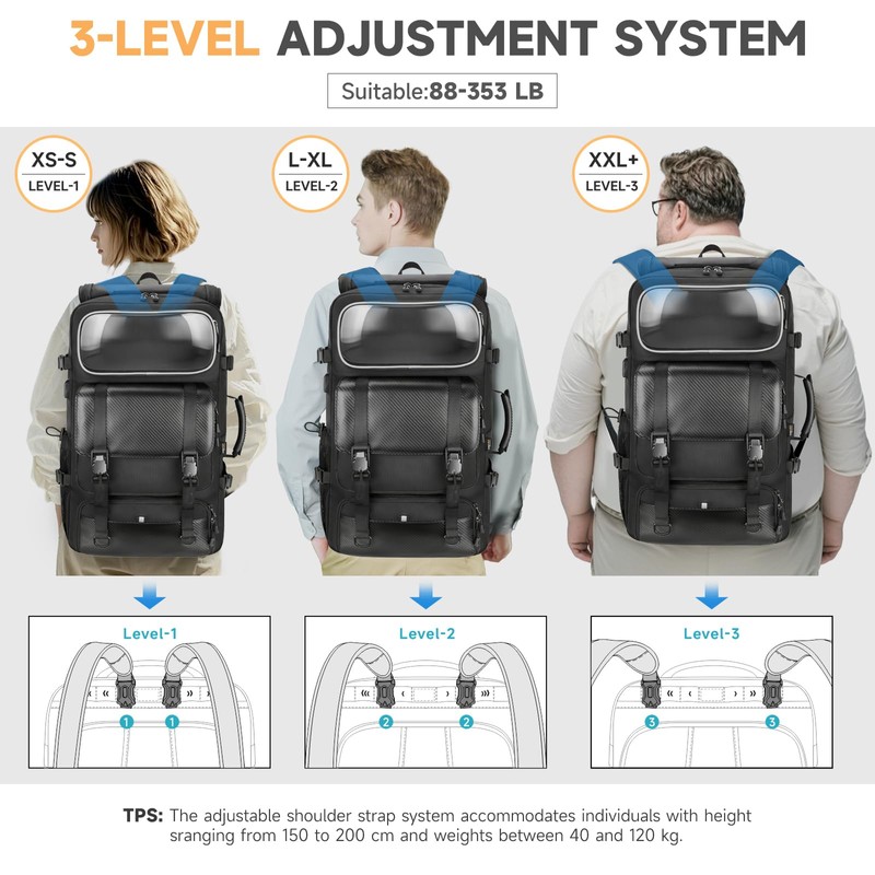 RoyalAnt Travel Backpack for Men,60L Carry On Luggage Backpack with