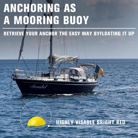 RoundFunny 2 Pcs Buoys Floats 20'' Inflatable Slalom Buoys for Docking 1 Inflatable Kit 1 Self-Adhesive Repair Allowance Large Boat Bumpers for Marine Fishing Yachts Raft