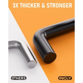 INCLY 120 Pack 2/4/6 Inch Black Pegboard Hooks, 1/4" Heavy Duty Peg Board Shelving Hooks Accessories, Peg Board Tool Hangers Fit 1/4" Pegboard Hanging Tools Garage, Crafts Organizing, Kitchen, Store