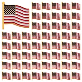 PRREDEACCE 50 Pcs American Flag Lapel Pins, Lapel Pin for Men, Metal Enamel Hat Pins for Men Women United States Patriotic Souvenir, 4th of July, National Day