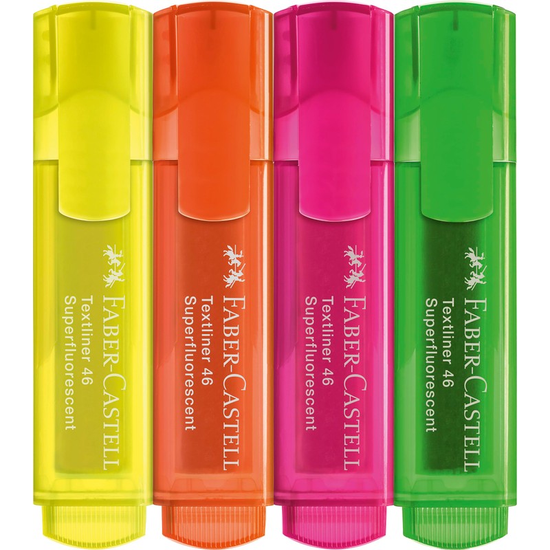 FABER-CASTELL 205211 Highlighter Set 46, Pastel and Neon, 8 Markers