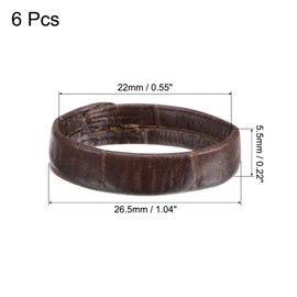 sourcing map 6 Pcs PU Leather Loops Replacement Retaining Ring Keeper for 26mm Width Watch Band, Dark Brown