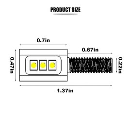 2PCS Car License Plate Light, 12V LED Bulb Tag Light, Waterproof License Tag Screw Bolt Lamp with Aluminum Light Holder, Super Bright Car Motorcycle Lighting Accessories (Black Shell-White Light)