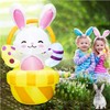 Joyful 5 FT Easter Inflatable Bunny: Delightful Rabbit with Basket and Colorful Easter Eggs, LED-Lit Blow Up Yard Decoration for Spring Holiday Celebrations in Outdoor Garden and Lawn Decor