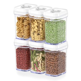 DWËLLZA KITCHEN Airtight Food Storage Containers with Lids Airtight – 6 Piece Set - Air Tight Kitchen Containers Pantry Organization and Storage - Clear Plastic BPA-Free - Keeps Food Fresh & Dry