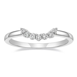 Mameloly Wedding Bands for Women Round Cut CZ Cubic Zirconia Curved Stackable Engagement Rings for Her Size 8.5