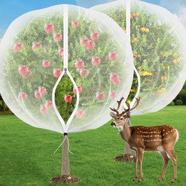 Fruit Tree Netting for Cicadas - with 4Pcs 5Ftx5Ft Zipper&Drawstring Protection for Your Fruit Trees Garden Bird Netting Covers for Blueberry Bush Tomato Bug Plant Protection Cherry Apple Tree