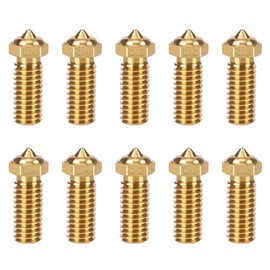 HIKUDIY 10Pcs Brass Nozzles for QIDI X-Max 3 (0.4mm*4, 0.2mm*2, 0.6mm*2, 0.8mm*2), 3D Printer Parts Extruder Hotends Nozzles Kit for QIDI X-Max 3/X-Plus 3/X-SMART3/Q1 Pro