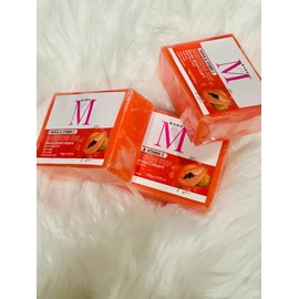 MARG Savon à la papaye & vitamineC Pour exfolier et nettoyer le corps et le visage, les taches de vieillesse et les ridules - Convient à tous les types de peau.