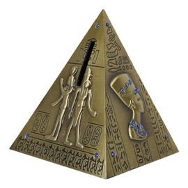 Egyptian Pyramid Piggy Bank Delicate Tourist Souvenir Money Box (Bronze Medium)