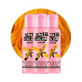 Crazy Color Vibrant Anarchy UV Semi-Permanent Trio Hair Dye. Highly Pigmented Orange UV Conditioning & Oil Nourishing Vegan Formula | No Bleach or Ammonia | 300ml