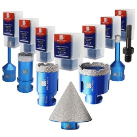 BRSCHNITT Diamond Core Drill Bit Set - 6/8/25/35/50mm Diamond Hole Saw & Chamfer Bit (5/8-11 Thread & Adapter) - 1 Count