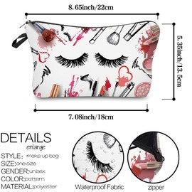 Deanfun Makeup Case Small, Cosmetic Zipper Bag Waterproof for Purse Mini, Women Cute Traveling Accessories Pouch for Ladies Thanksgiving Christmas Gifts(D2-55243)