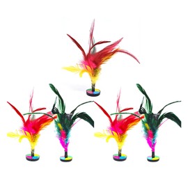 5pcs Kick Shuttlecock Chinese Jianzi Colorful Feather Foot Sports Toy Game for Kids Adult Improve Leg Muscle Strength Body Flexibility