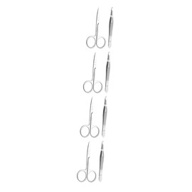 Baluue 4sets Stainless Steel Eyebrow Repair Brow Scissor and Tweezer Kit for Removal Easy to Tools for Eyebrow Shaping and False Eyelash Application