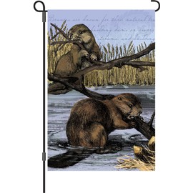 Premier 51358 Garden Illuminated Flag, Busy Beavers, 12 by 18-Inch