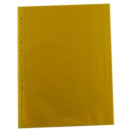 A4 Clear Plastic Punched Pockets Filing Folders Wallets Sleeves Document Files (Punched Pockets Colour 50)
