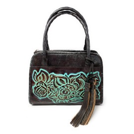 Patricia Nash Tooled Leather Paris Satchel, Small, Turquoise