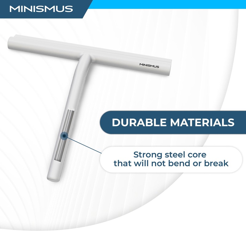 Minismus Window Wiper with Holder White - Shower Squeegee -