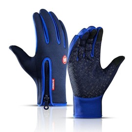 Winter Touch Screen Warm Cycling Gloves Premium Thermal Windproof Work Gloves - Color: Dark Blue, Gloves Size: XL