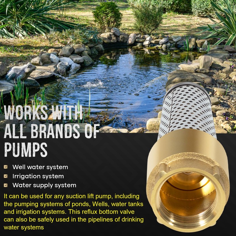 1 Inch Foot Valve No-Lead Brass Heavy Duty Backflow Preventer