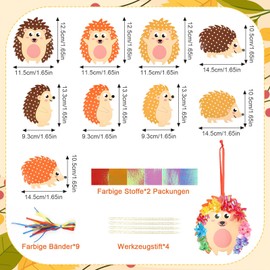 Pack of 9 Autumn Crafts with Children, Craft Set Children 3 4 5 6 Years, Hedgehog Autumn Creative Set Crafts for Boys Girls DIY Autumn Pendant Decoration, Thanksgiving Day
