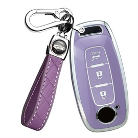 ontto TPU Car key case Fit For Nissan Qashqai Altima Teana Ariya X-trail t33 Qashqai J12 2022 2023 Smart Key Box Key Shell Key Holder keychain Accessories Protector 3 Button Purple B