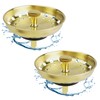 JEAPHA 2 Pcs Gold Sink Strainers Replacement for Standard 3-1/2