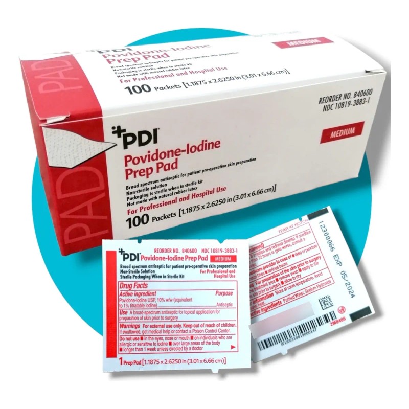 Toallitas Desechables Con Povidona Yodada 10% C/100