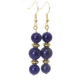 Thurcolas schicke und klassische Ohrhänger aus blauem Lapislazuli und goldenem Edelstahl