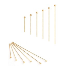 Adabele - 100 pines de cabeza de bola dorada resistentes al deslustre de 30 mm (alambre de 0.8 mm/0.03 pulgadas/calibre 20) para hacer joyas y manualidades BF67-30