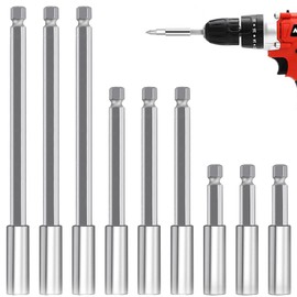 3-Piece Magnetic Bit Extension, Bit Holder Long, Bit Extension Magnetic, 1/4 Inch Hex Shank Extension Magnetic, Drill Holder Magnetic Drill for Electric Drill, Screwdriver